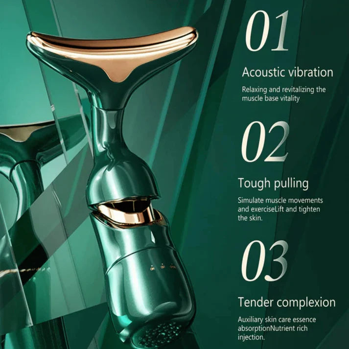 4D Electric Face & Neck Massager – Skin Tightening, Lifting & Anti-Aging Beauty Tool with Interchangeable Heads