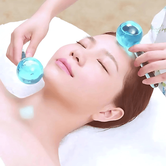 Beauty Crystal Face Massage Balls – Cooling Glass Globe Therapy for Skin Tightening & Puffiness Reduction