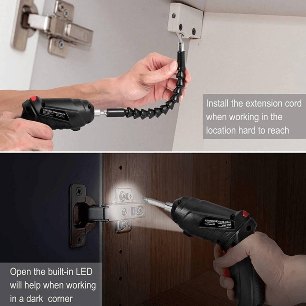 47 in 1 Electric Screwdriver Drill Set with LED Light & Flexible Extension