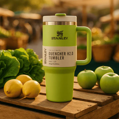 Stanley Quencher H2.0 FlowState Tumbler – 40oz / 1.18L Citron Green, Vacuum Insulated Stainless Steel with Handle & Straw