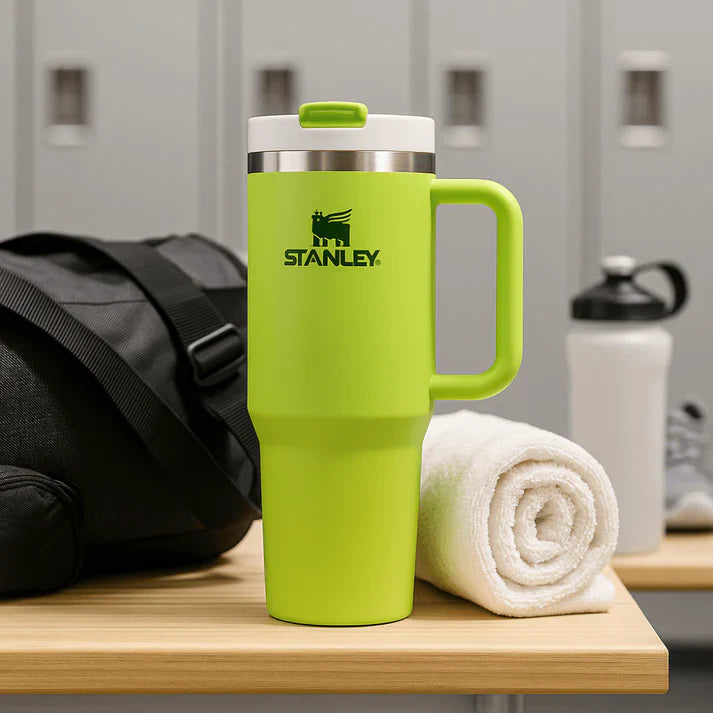 Stanley Quencher H2.0 FlowState Tumbler – 40oz / 1.18L Citron Green, Vacuum Insulated Stainless Steel with Handle & Straw