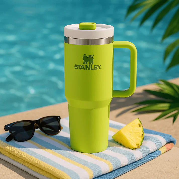 Stanley Quencher H2.0 FlowState Tumbler – 40oz / 1.18L Citron Green, Vacuum Insulated Stainless Steel with Handle & Straw