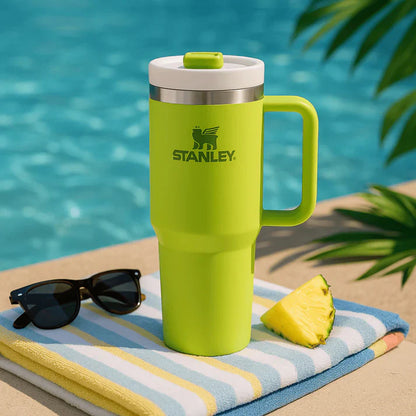 Stanley Quencher H2.0 FlowState Tumbler – 40oz / 1.18L Citron Green, Vacuum Insulated Stainless Steel with Handle & Straw