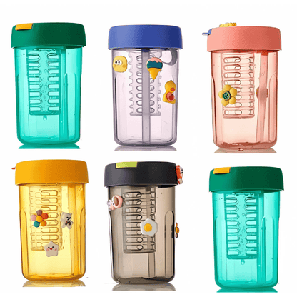 200ml Colorful Plastic Bottle with Lid – Leakproof, Portable Water & Juice Bottle for Kids