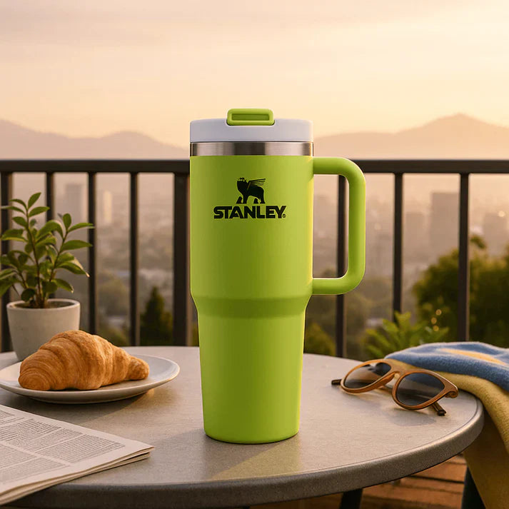 Stanley Quencher H2.0 FlowState Tumbler – 40oz / 1.18L Citron Green, Vacuum Insulated Stainless Steel with Handle & Straw