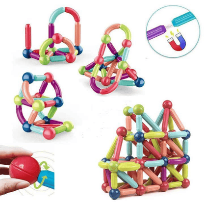 42-Piece Magnetic Building Sticks and Balls Set – STEM Construction Toy for Kids 3+, Colorful Educational Blocks for Creativity & Learning