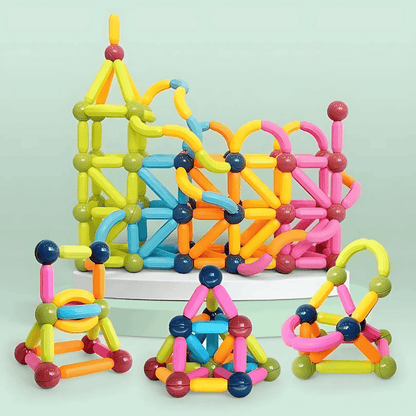 42-Piece Magnetic Building Sticks and Balls Set – STEM Construction Toy for Kids 3+, Colorful Educational Blocks for Creativity & Learning