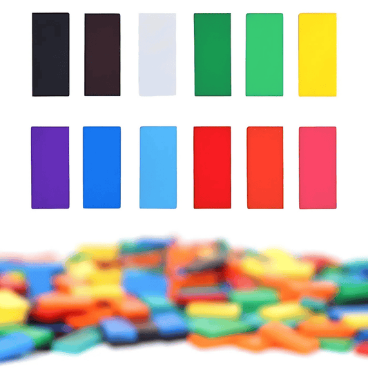 Colorful Wooden Rectangle Blocks – 120 Pcs Educational Building Tiles for Kids, Domino Play & Learning Activities